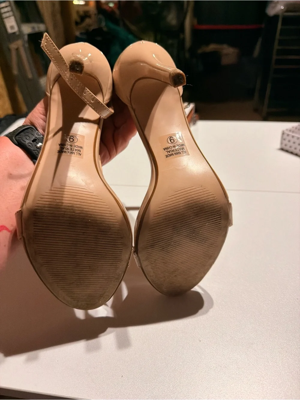 Delirious Nude Ankle-Strap Heels